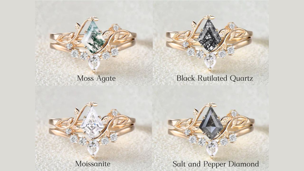 Understanding the Unique Elements of a Kite Cut Ring: Moss Agate, Moissanite, And More