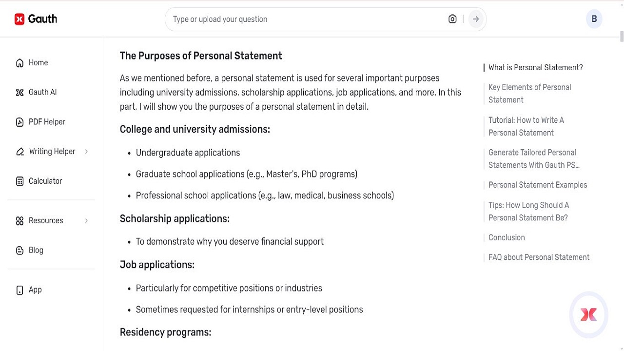 Understanding the Purpose for Writing a Personal Statement with Gauth